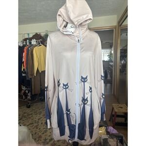Unbranded Long Zipper Polyester Hoodie With Pockets Atomic Kitty XL
